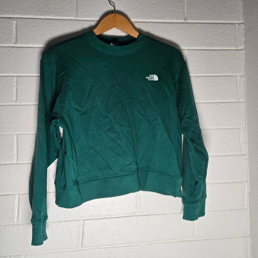 The North Face Womens Crewneck Sweatshirt Kelly Green Small Oversized Activewear